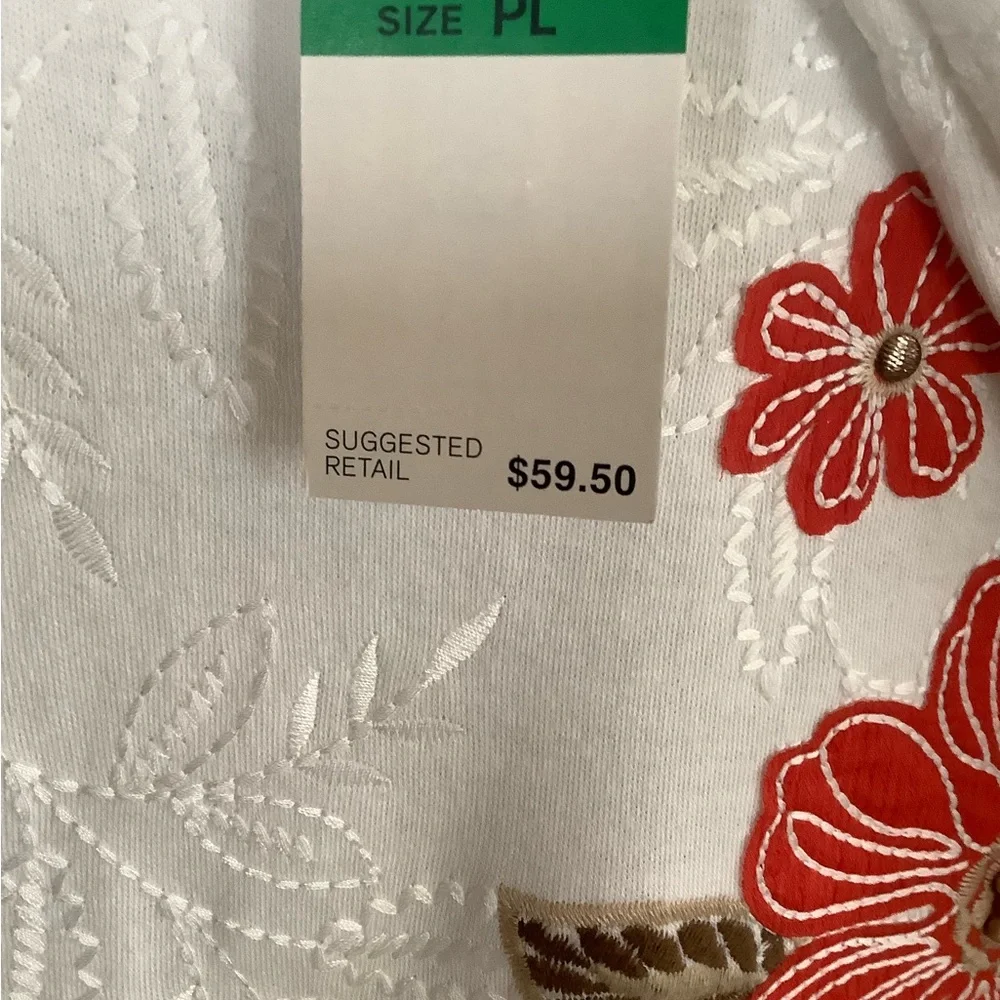 Alfred Dunner Women's Cream Floral Blouse - Picture 6 of 6